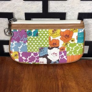 Fossil Floral patchwork leather pouch